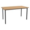 Table de réunion Rectangulaire - 160 x 80 cm - Pieds carrés anthracite - imitation hêtre