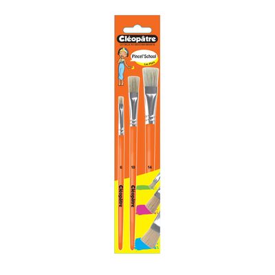 3134725013216-Cléopâtre - Pack de 3 brosses - soie de porc - N° 6, 10,14--2
